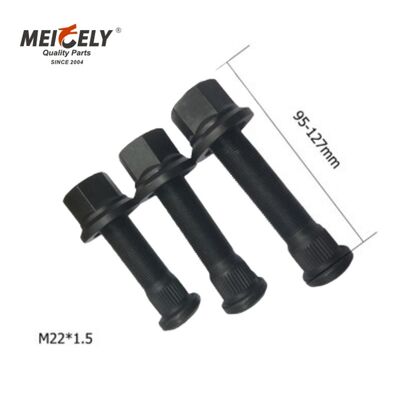 중량 트럭 휠 스탠 M22x1.5 헥스 볼트 - 흑산 표면과 10.9 등급 합금 강철